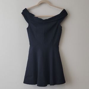 Lulu's Off-Shoulder Mini Fit and Flare Skater Dress